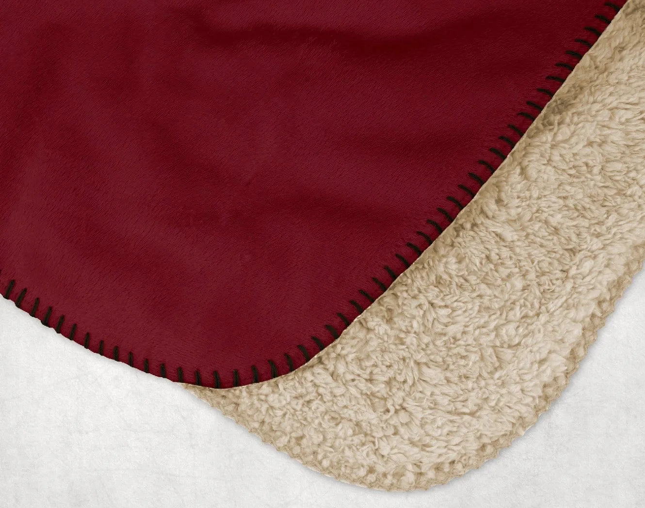 Winthrop Traditional Garnet Sherpa Blanket - 60"x80" | Gifts and Decor | Festive Fit Home