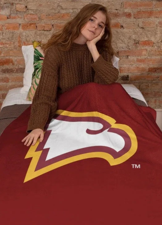 Winthrop University Garnet Eagle Sherpa Blanket - 60"x80" | Gifts and Dorm Decor | Festive Fit Home