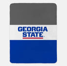 Georgia State University XL 60x80 Sherpa Blanket - Color Block Gray Blue Throw Blankets