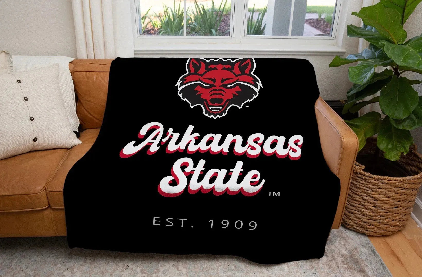 Arkansas State XL 60x80 Retro Sherpa Blanket Throw Blankets