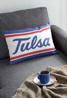 University of Tulsa Lumbar Pillow Cover - Blue Script and Stripes | Gifts and Decor | Festive Fit Home