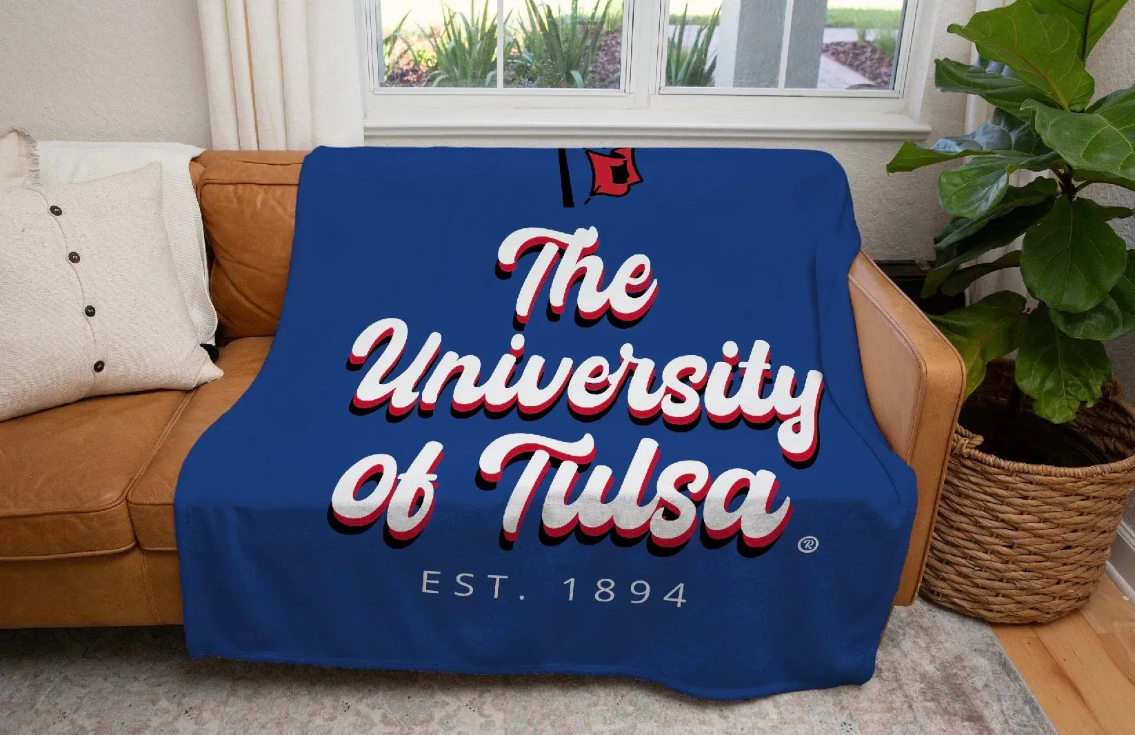 University of Tulsa XL 60x80 Retro Sherpa Throw Blanket Throw Blankets