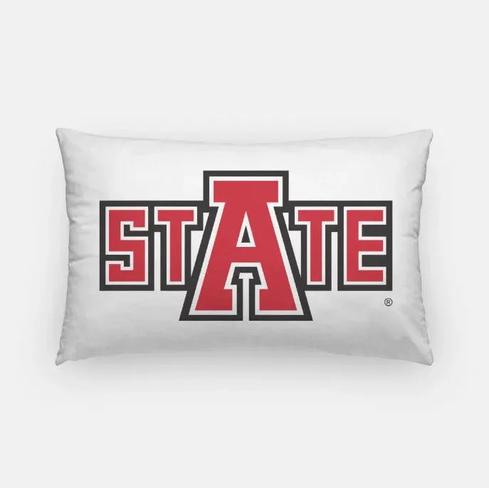 "STATE" Lumbar Throw Pillow Cover White Full Color Pillow Covers
