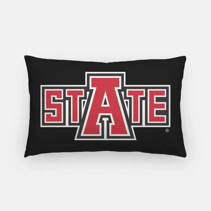 "STATE" Lumbar Throw Pillow Cover Black Full Color Pillow Covers