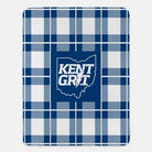 Kent Grit XL 60x80 Plaid Sherpa Throw Blanket - Kent Grit Blue Throw Blankets