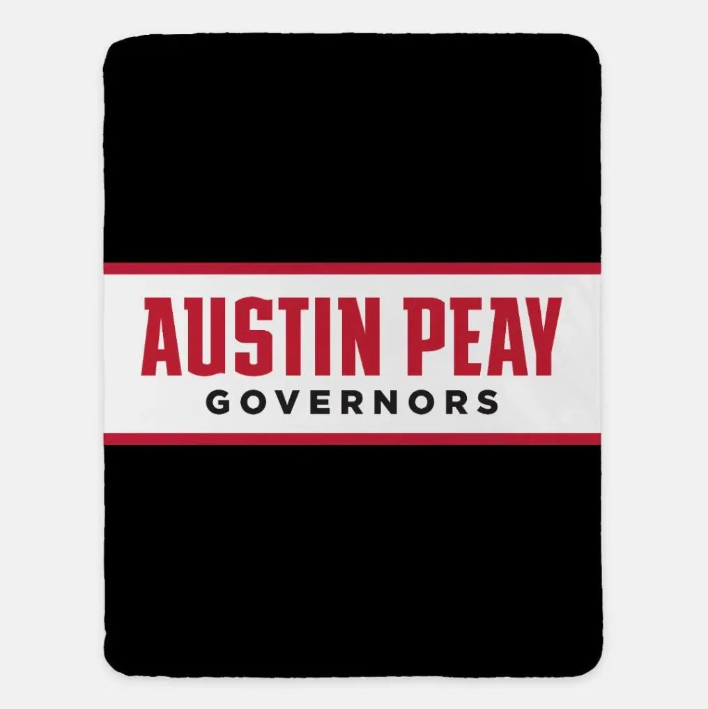 Austin Peay Governors XL 60x80 Throw Blanket - Center Band Black Throw Blankets