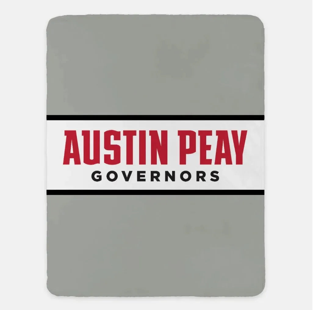 Austin Peay Governors XL 60x80 Throw Blanket - Center Band Silver Throw Blankets