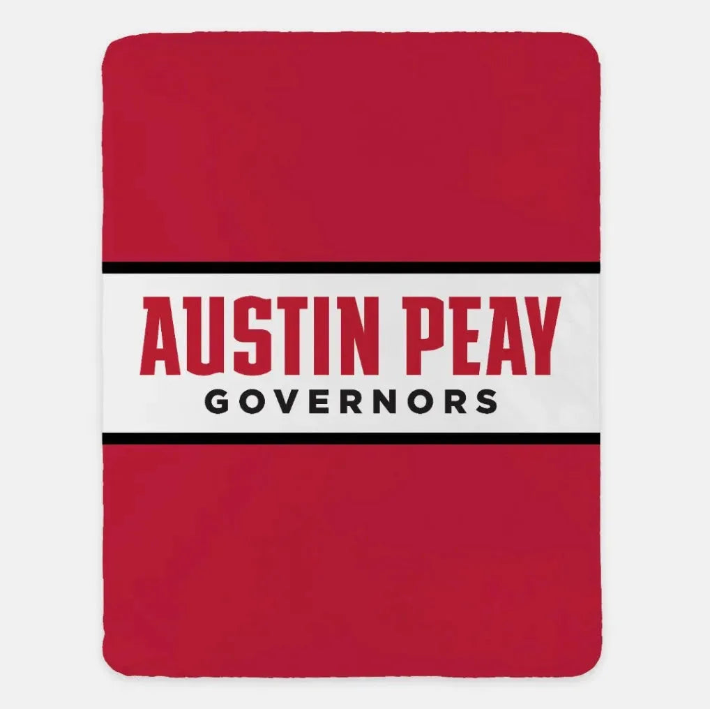 Austin Peay Governors XL 60x80 Throw Blanket - Center Band Red Throw Blankets