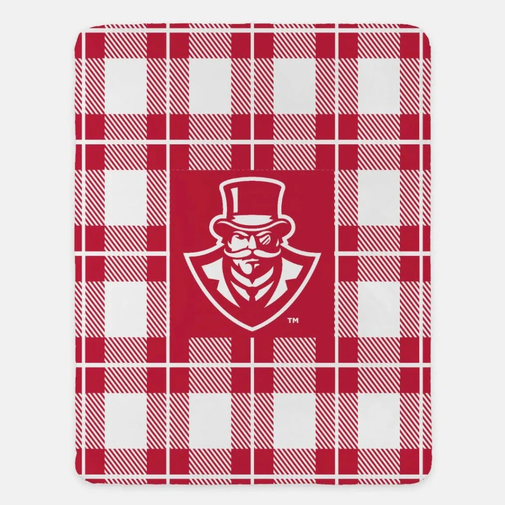 Austin Peay State University XL 60x80 Plaid Throw Blanket