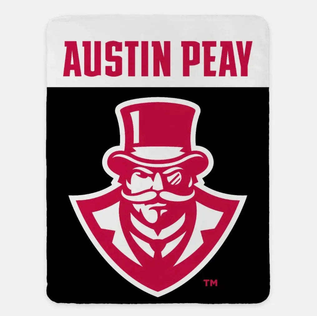Austin Peay State University XL 60x80 Throw Blanket - Wide Band Black Throw Blankets