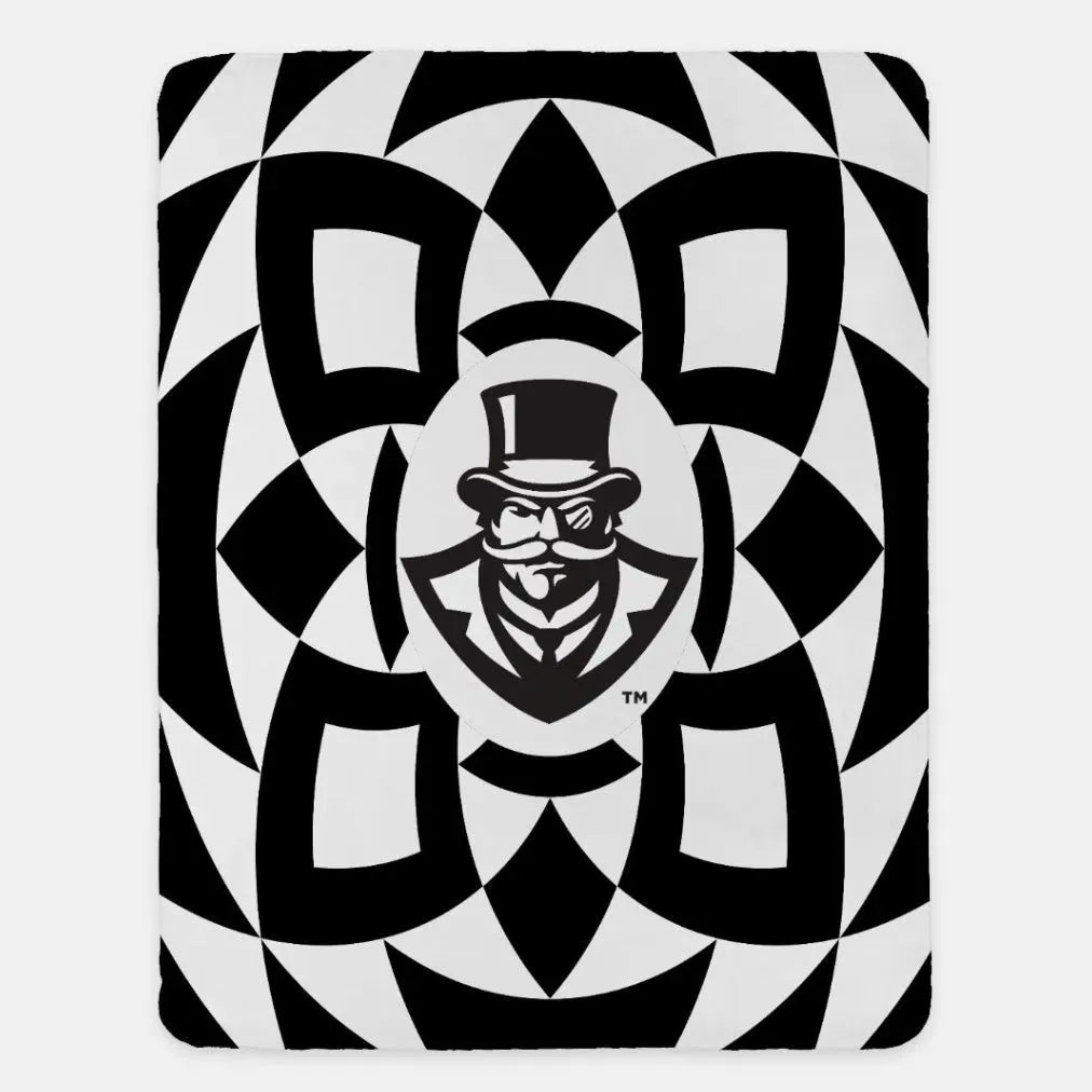 Austin Peay State University XL 60x80 Sherpa Blanket - Tribal Black Throw Blankets