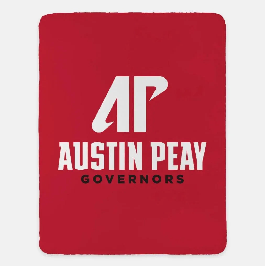 Austin Peay Blanket XL 60x80 Sherpa Throw Blanket - AP Traditional Red Throw Blankets