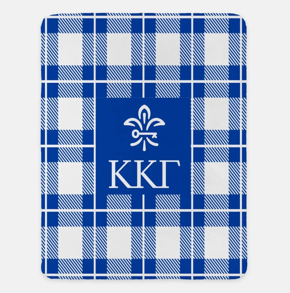 Kappa Kappa Gamma Blanket - Plaid 60"x80" | Official KKG Gift Shop | Festive Fit Home