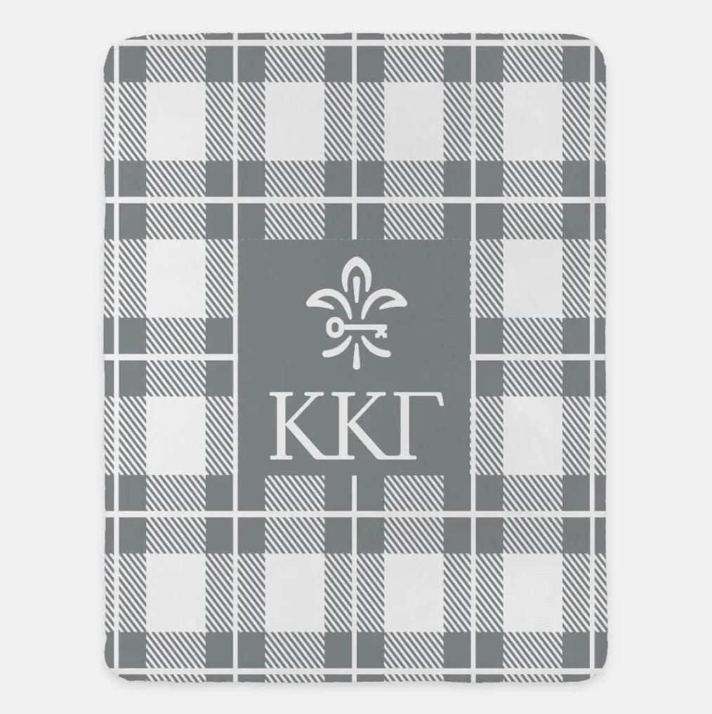 Kappa Kappa Gamma Blanket - Plaid 60"x80" | Official KKG Gift Shop | Festive Fit Home