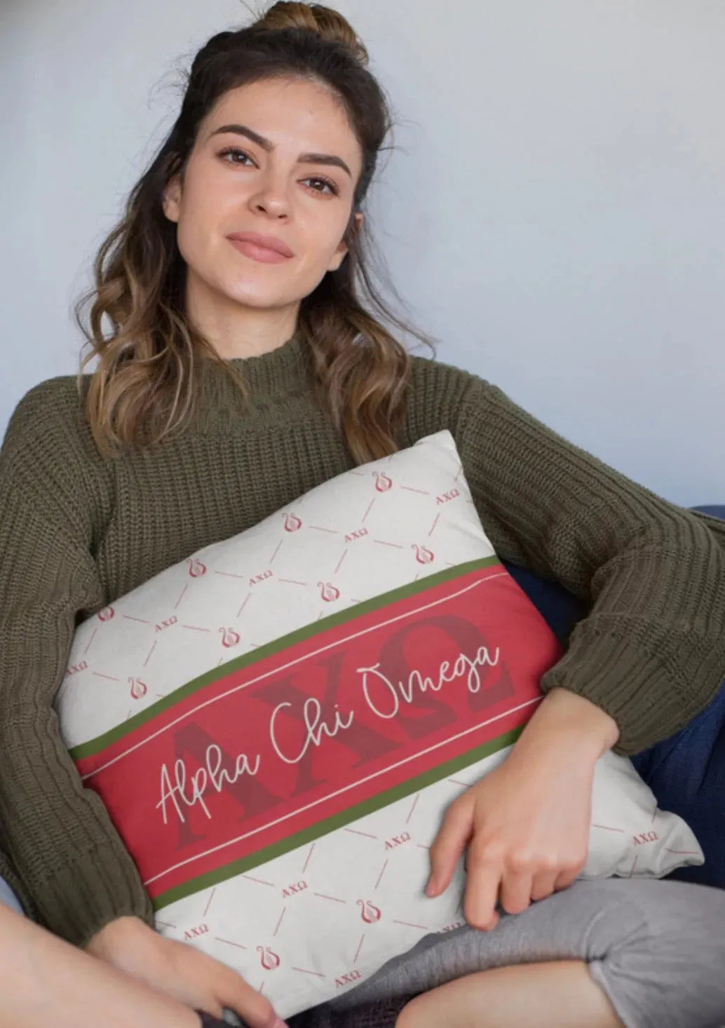 Alpha Chi Omega 18" Classic Throw Pillow Cover Pillow Covers