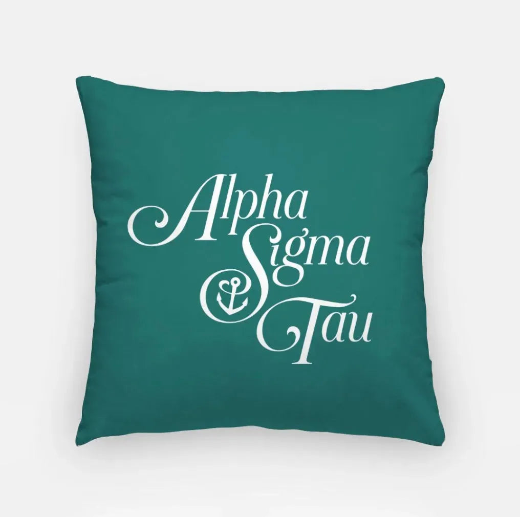 Alpha Sigma Tau 18" Traditional Throw Pillow Cover Emerald Pillow Covers