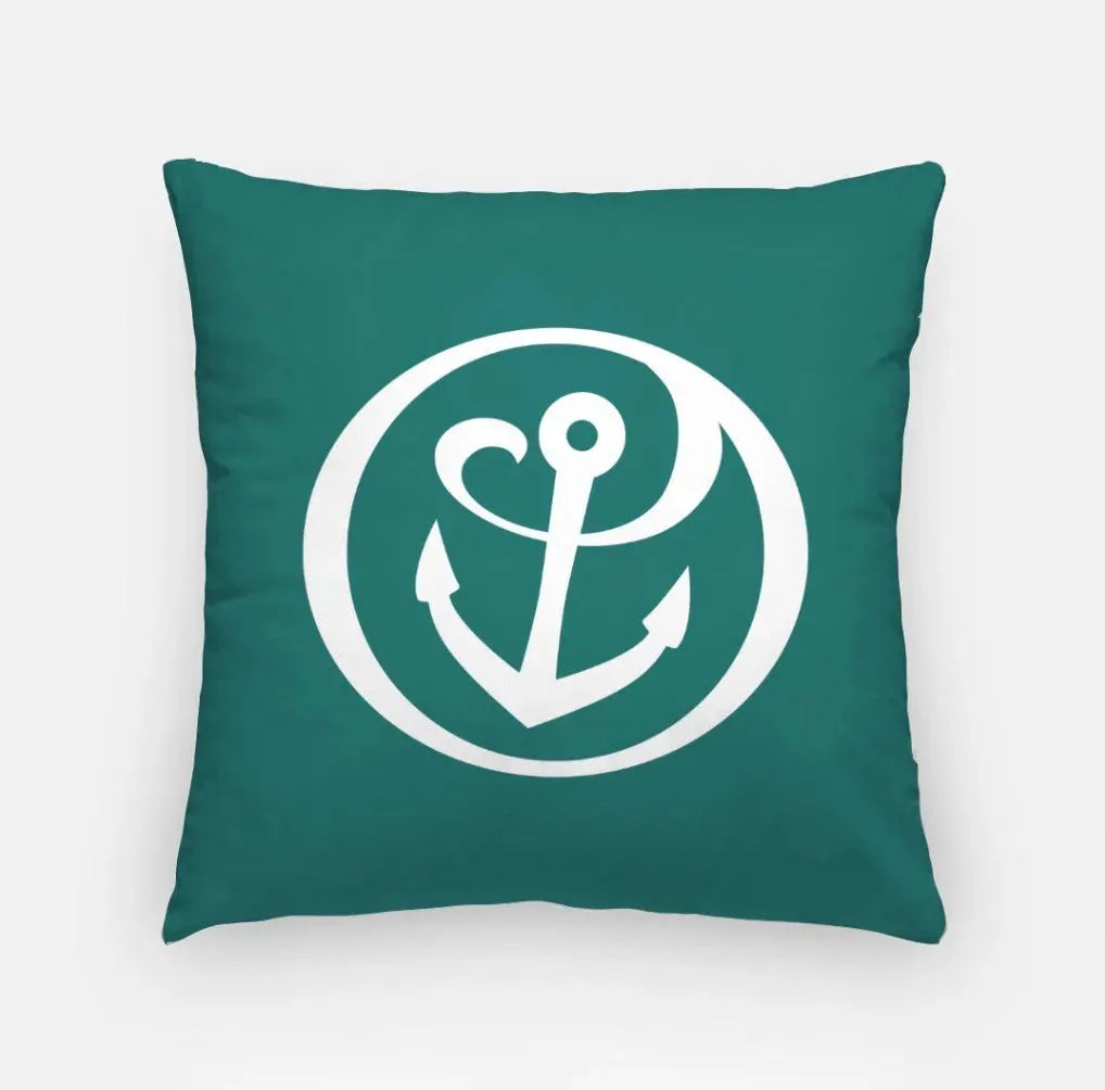 Alpha Sigma Tau 18" Throw Pillow Cover - Anchor Mark Emerald Pillow Covers