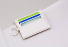 #UKIENATION Striped Vegan Saffiano Leather Keychain Card Holder - Campus Greek Fit