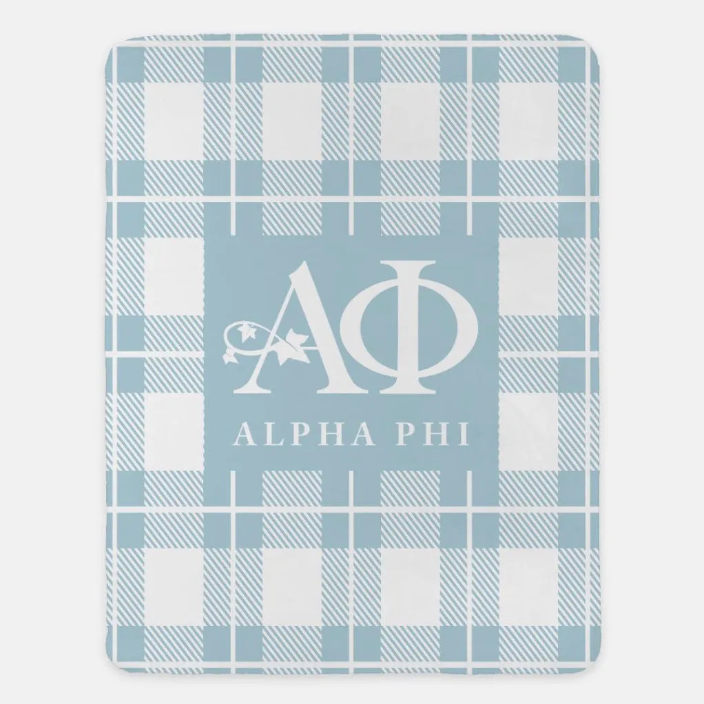 Alpha Phi Blanket - Plaid 60"x80" | Official Gift Shop | Dorm Decor