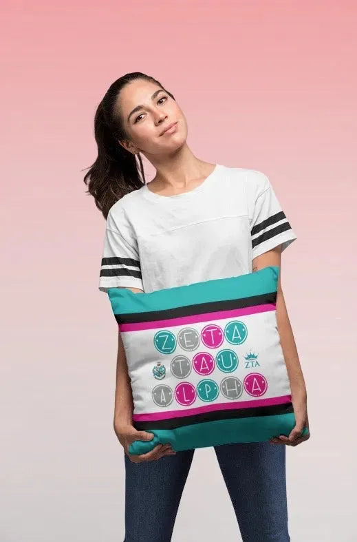 Zeta Tau Alpha Throw Pillow Cover - Dots - 18" Pillow Covers