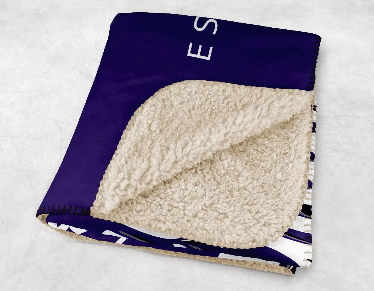 High Point University Sherpa Blanket - Retro XL 60"x80" Throw Blankets