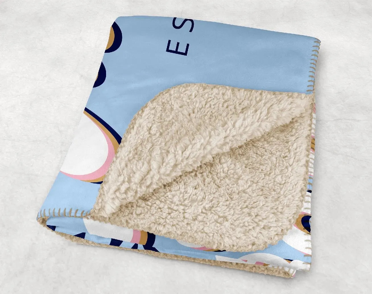 Delta Gamma XL 60x80 Sherpa Throw Blanket - Retro Throw Blankets