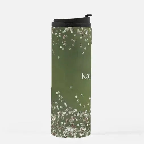 Kappa Delta Thermal Tumbler 16 oz.- Olive Green Glitter Drinkware
