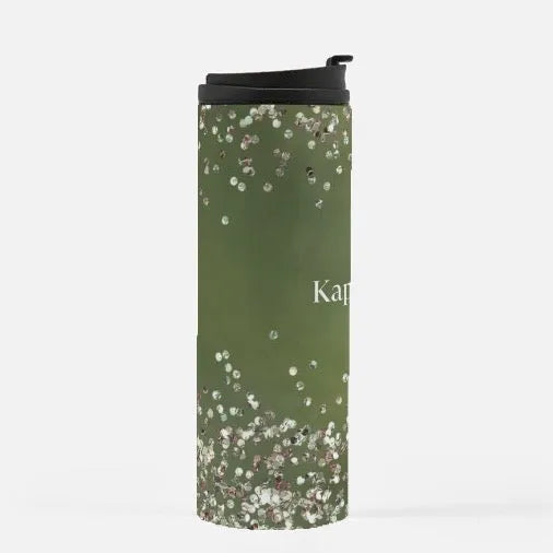 Kappa Delta Thermal Tumbler 16 oz.- Olive Green Glitter | Kaydee Gifts