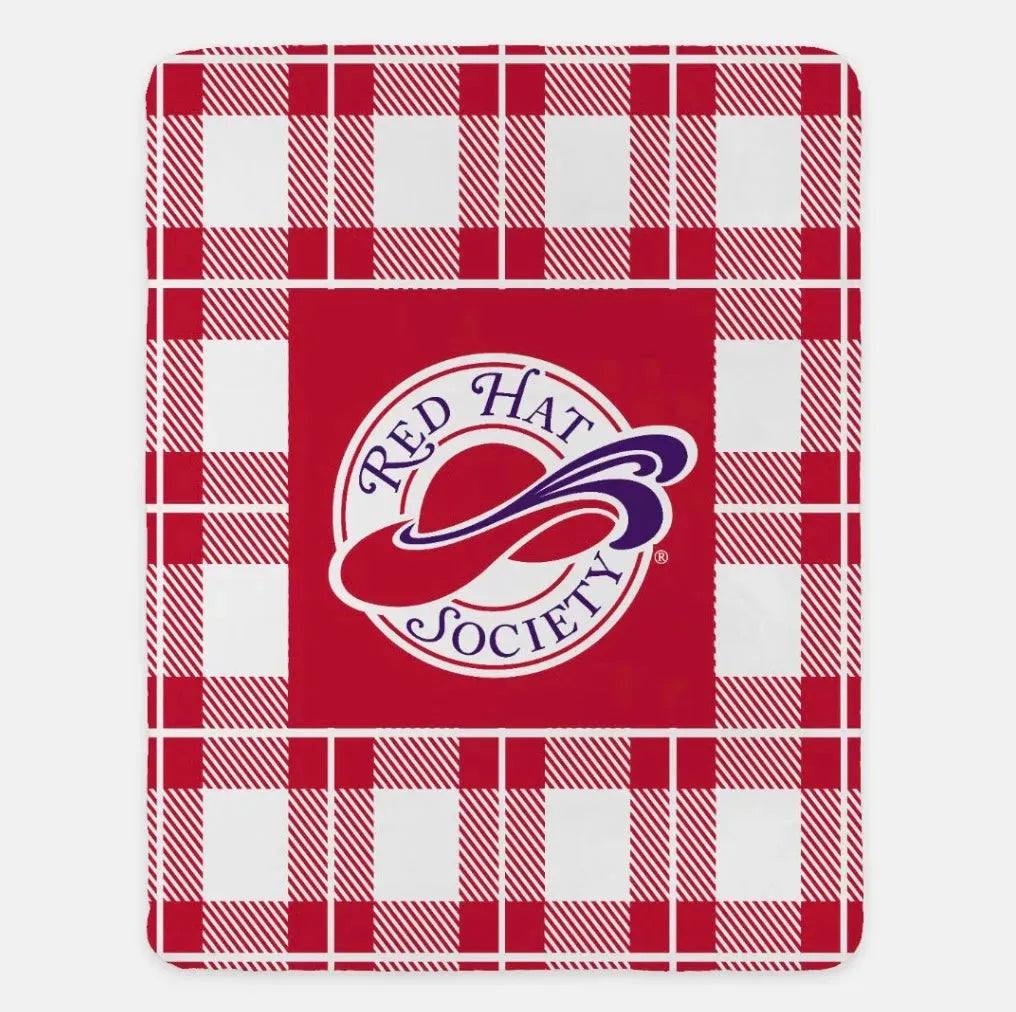 Red Hat Society Blanket - Plaid Red Throw Blankets