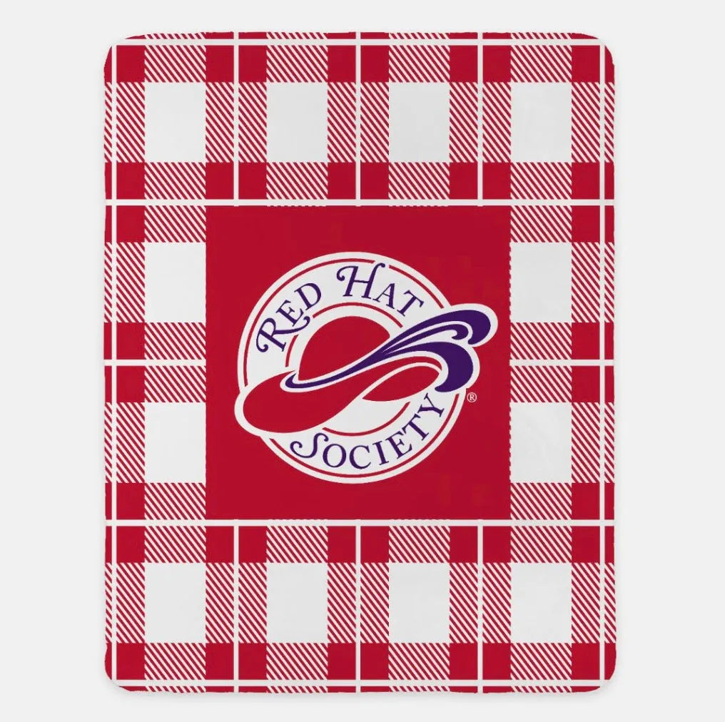 Red Hat Society Blanket - Plaid | Official Gifts and Decor