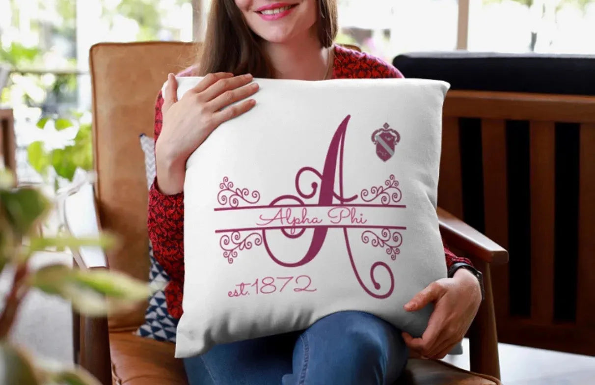 Alpha Phi 18" Throw Pillow Cover - Monogram Pillow Covers