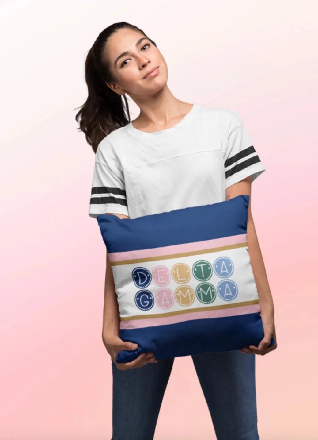 Delta Gamma 18" Throw Pillow Cover - Dots Pillow Covers