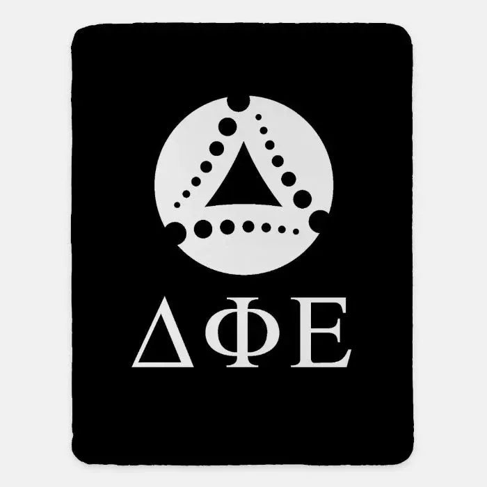 Delta Phi Epsilon Sherpa Blanket XL 60x80 Throw Blanket Black Throw Blankets