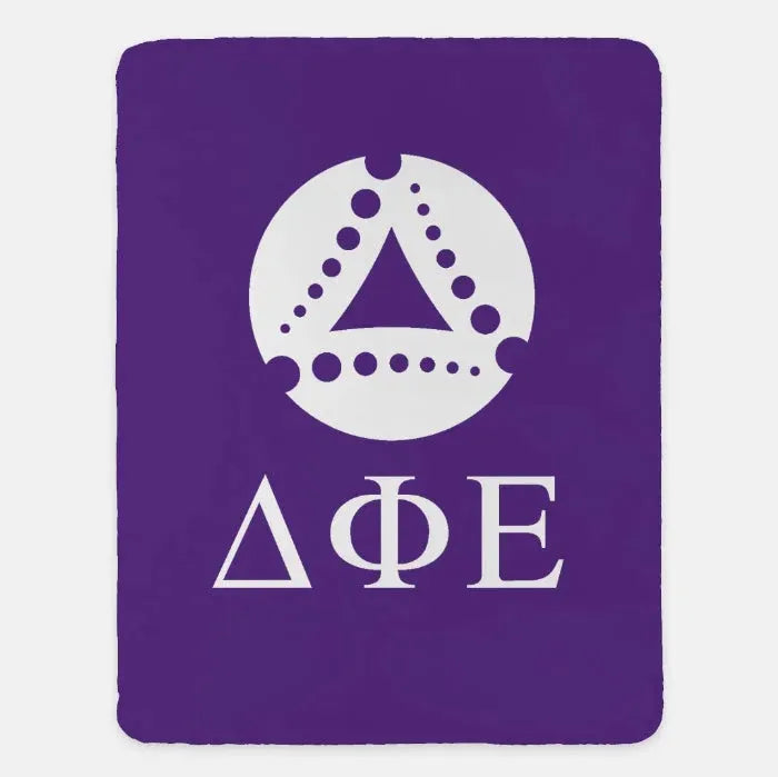 Delta Phi Epsilon Sherpa Blanket XL 60x80 Throw Blanket Purple Throw Blankets