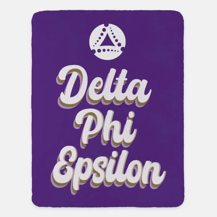 Delta Phi Epsilon Sherpa Blanket XL 60x80 Retro | Custom DPHIE Gifts