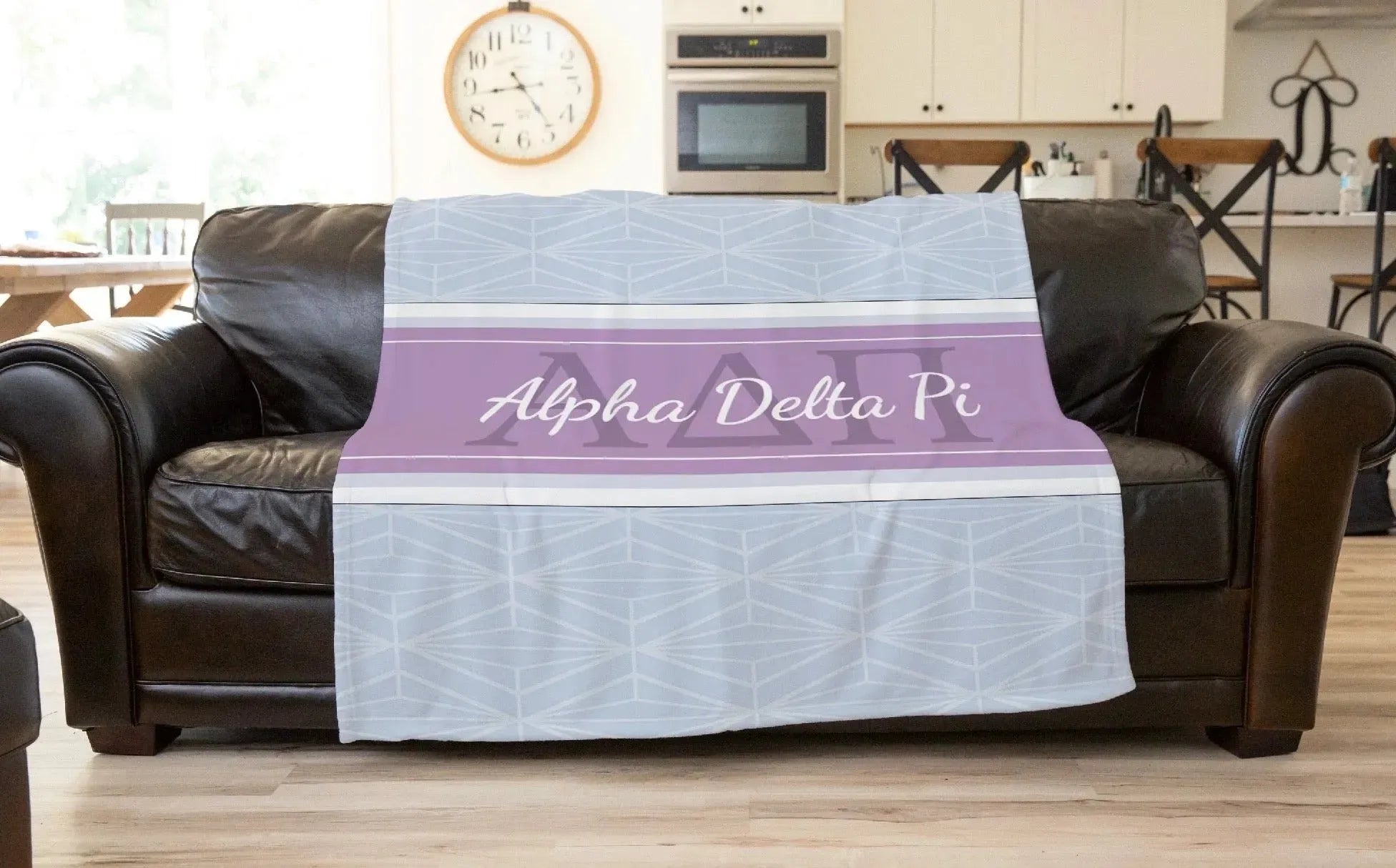 Alpha Delta Pi XL 60x80 Sherpa Throw Blanket - Diamond Horizon Throw Blankets