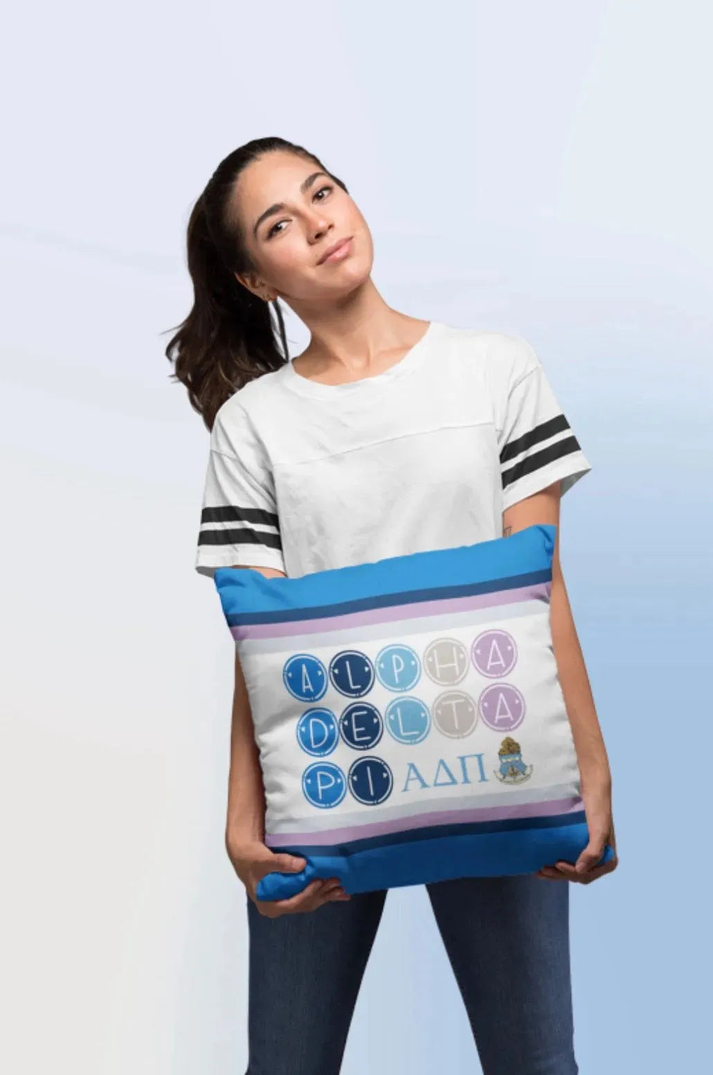 Alpha Delta Pi 18" Throw Pillow Cover - Dots Pillow Covers