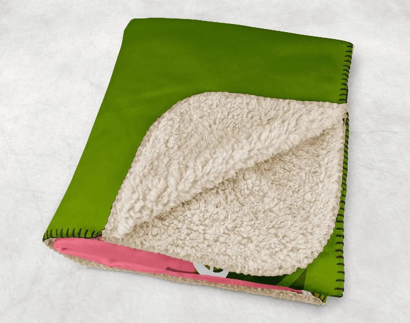 Delta Zeta XL 60x80 Sherpa Throw Blanket - Color Split Throw Blankets