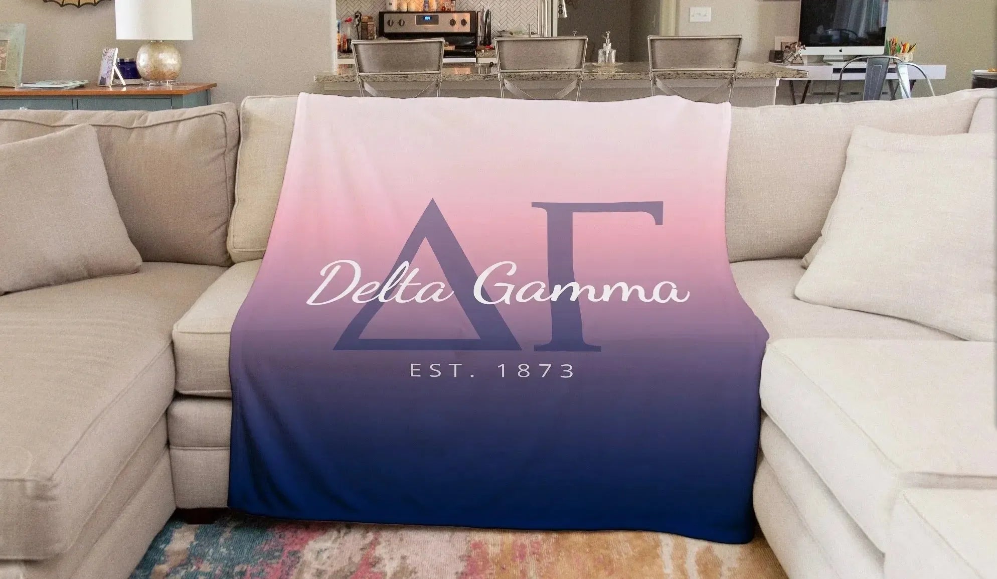Delta Gamma XL 60x80 Sherpa Throw Blanket - Gradient Throw Blankets