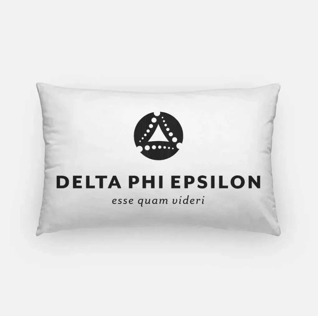 Delta Phi Epsilon Traditional Lumbar Pillow Cover White Black Pillow Covers