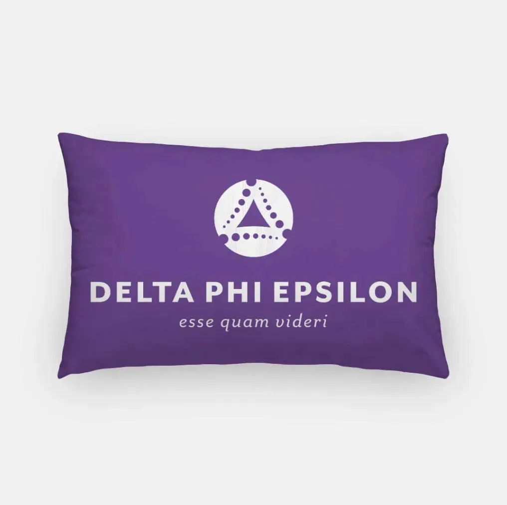 Delta Phi Epsilon Traditional Lumbar Pillow Cover Purple Pillow Covers