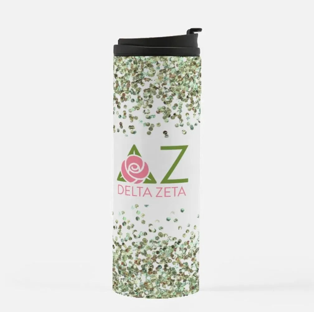 Delta Zeta Thermal Tumbler - Glitter 16 oz. Drinkware