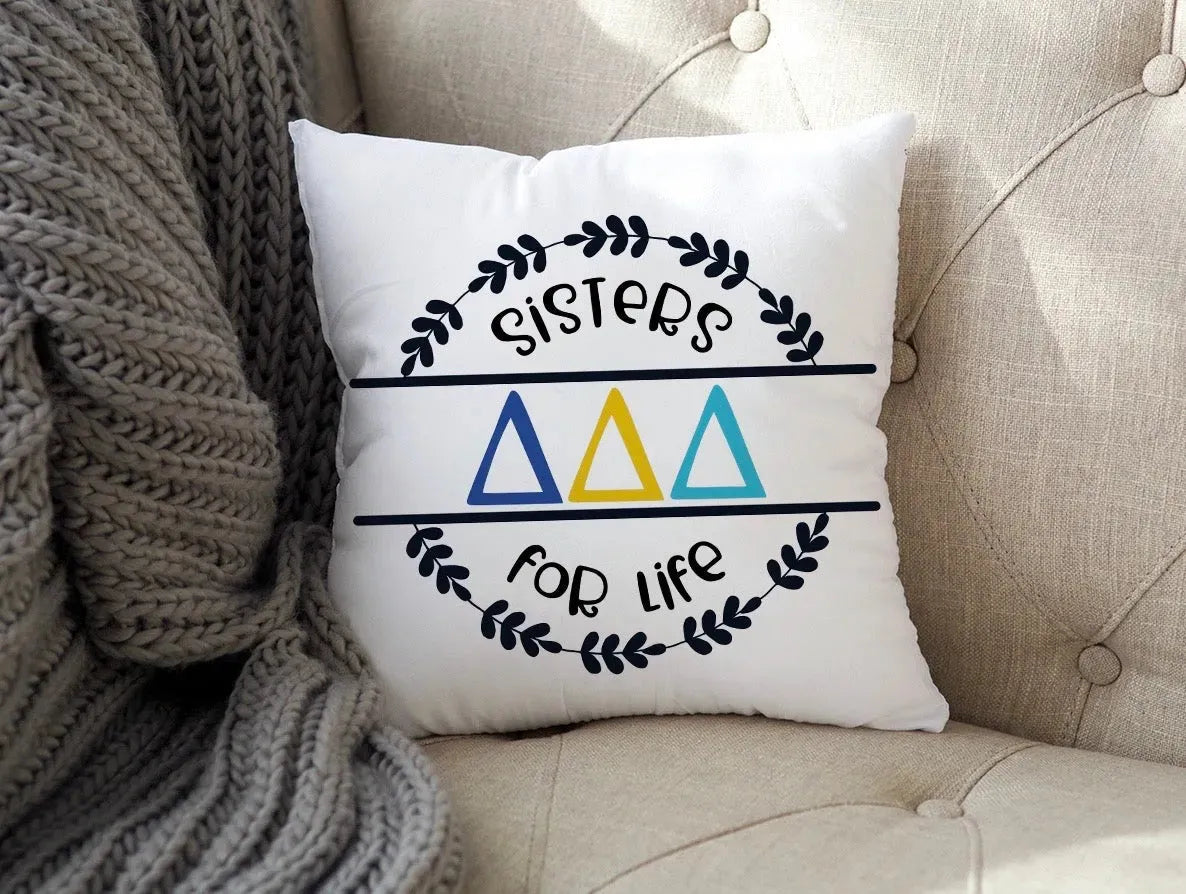 Tri Delta 18" Throw Pillow Cover - Sisters for Life Pillow Covers