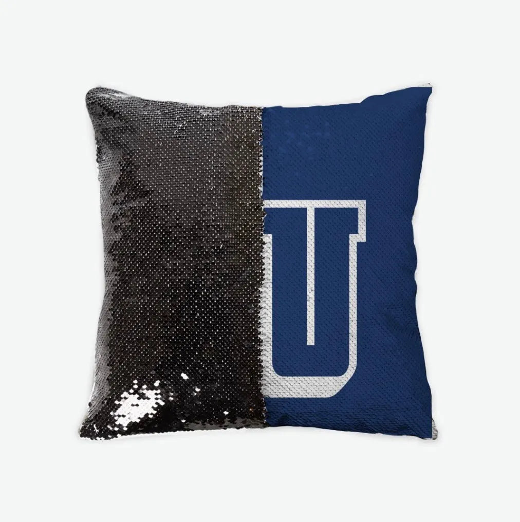 Belmont University BU Sequin Pillow Cover | Custom Gifts & Dorm Decor