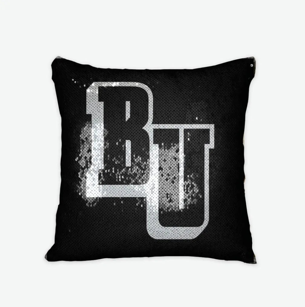 Belmont University BU Sequin Pillow Cover | Custom Gifts & Dorm Decor