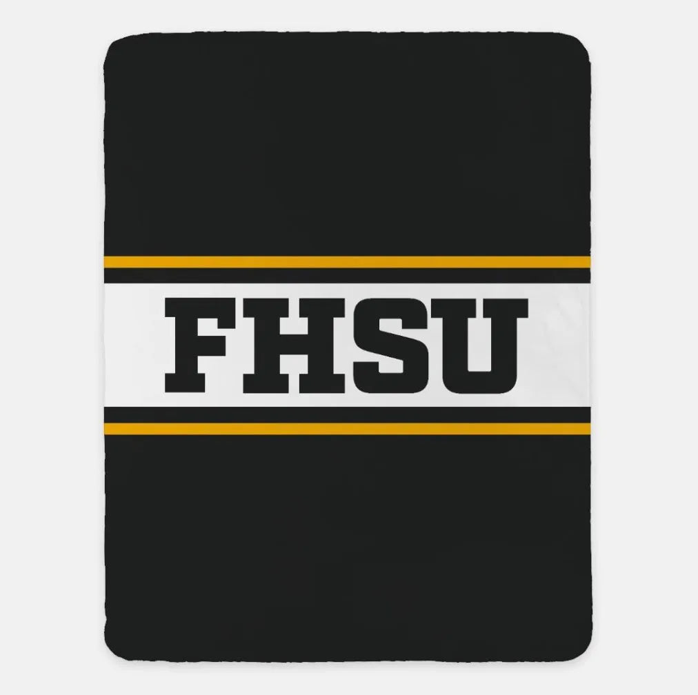 FHSU University Blanket - Center Band  60"x80" | Custom Gifts | Decor