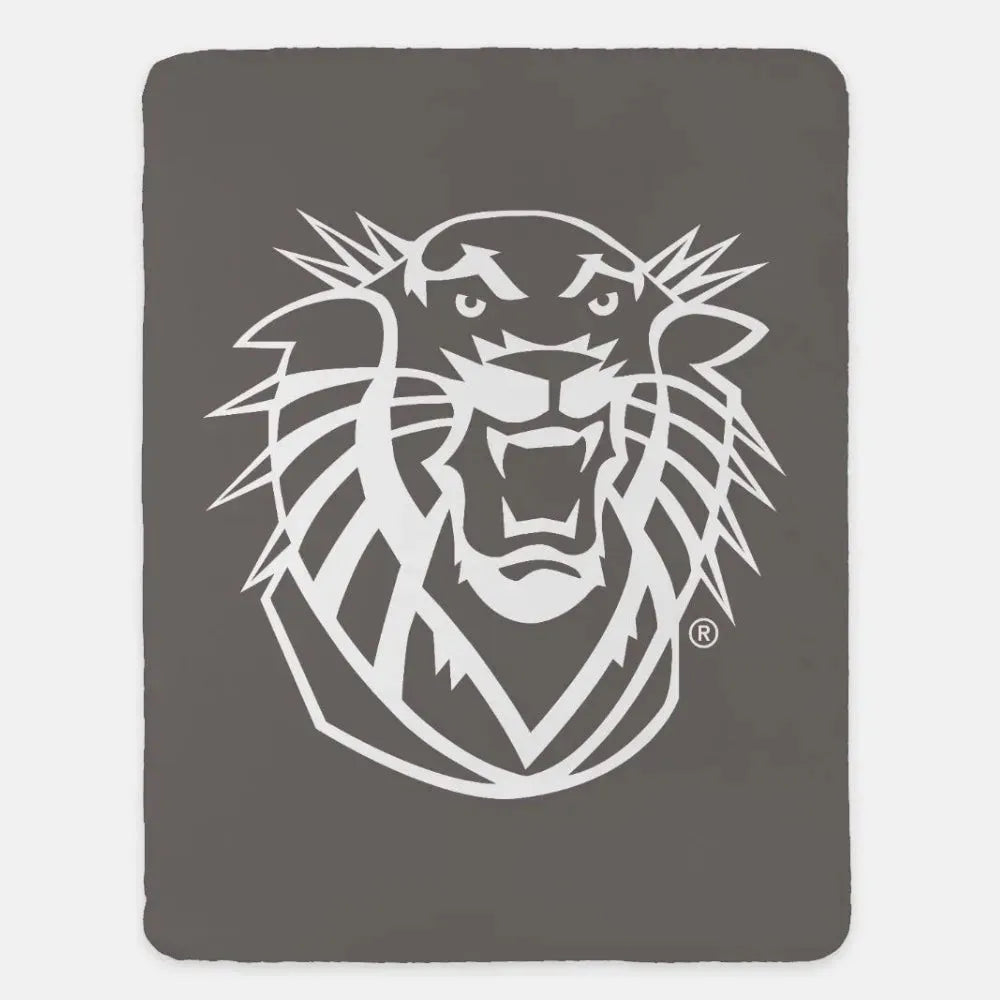 Fort Hays State University XL 60x80 Tiger Sherpa Throw Blanket Gray Throw Blankets