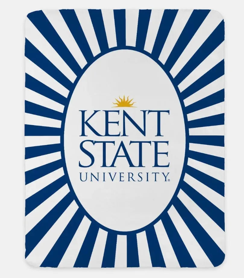 Kent State XL 60x80 Blanket Blue Starburst -Traditional Logo Throw Blankets