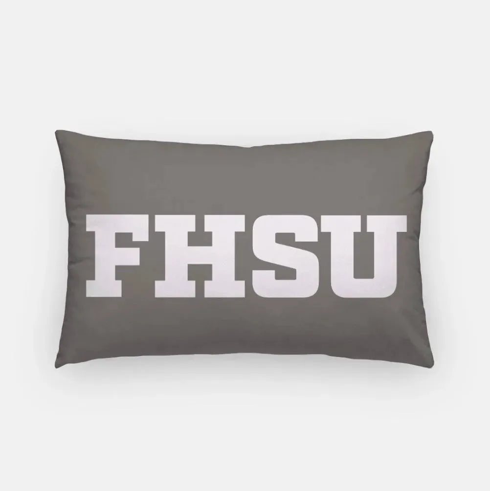 FHSU Lumbar Throw Pillow Cover Gray White Pillow Covers