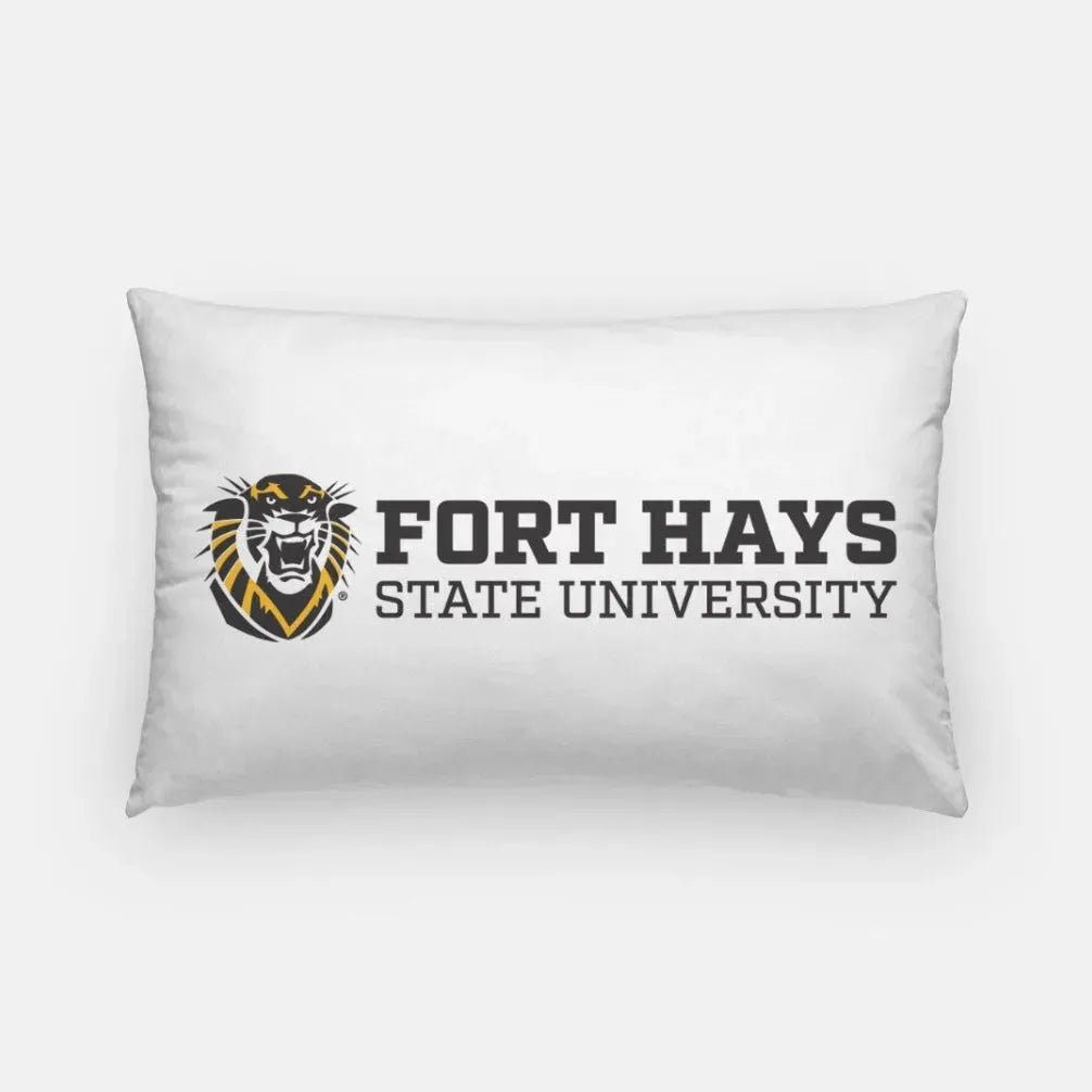 Fort Hays State University Lumbar Throw Pillow Cover Black White Pillow Covers